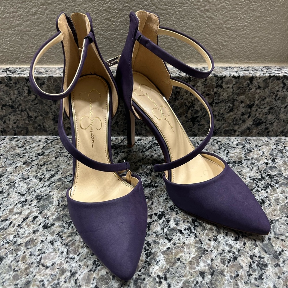 ❌LAST CHANCE❌ JESSICA SIMPSON Piepper purple strappy heels shoes size 8m
